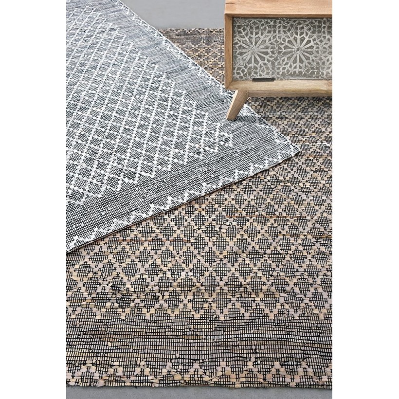 ΧΑΛΙ MINOT GREY 160X230 70% ΔΕΡΜΑ 30% ΒΑΜΒΑΚΙ