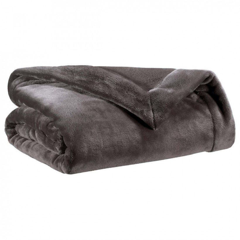 SOFA BLANKET VIVARAISE TENDER ASPHALTE 150×200 100% POLYESTER