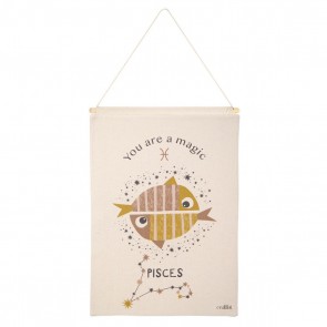 WALL HANGING NATTIOT LITTLE PISCES  NATURAL 40x50 100% COTTON
