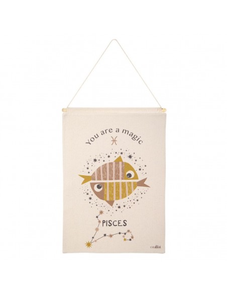 WALL HANGING NATTIOT LITTLE PISCES  NATURAL 40x50 100% COTTON