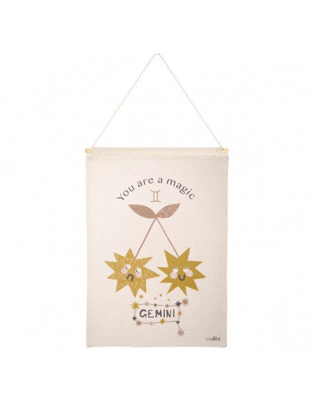 WALL HANGING NATTIOT LITTLE GEMINI NATURAL 40x50 100% COTTON