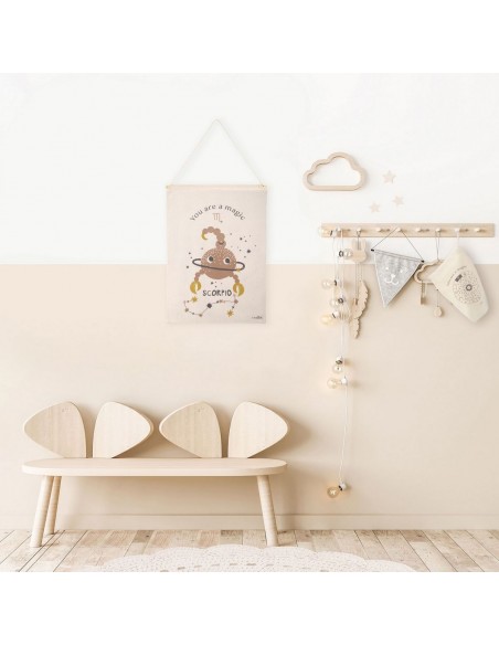 WALL HANGING NATTIOT LITTLE SCORPIO NATURAL 40×50 100% COTTON
