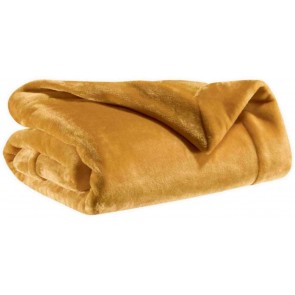 SOFA BLANKET VIVARAISE TENDER OCRE 150×200 100% POLYESTER