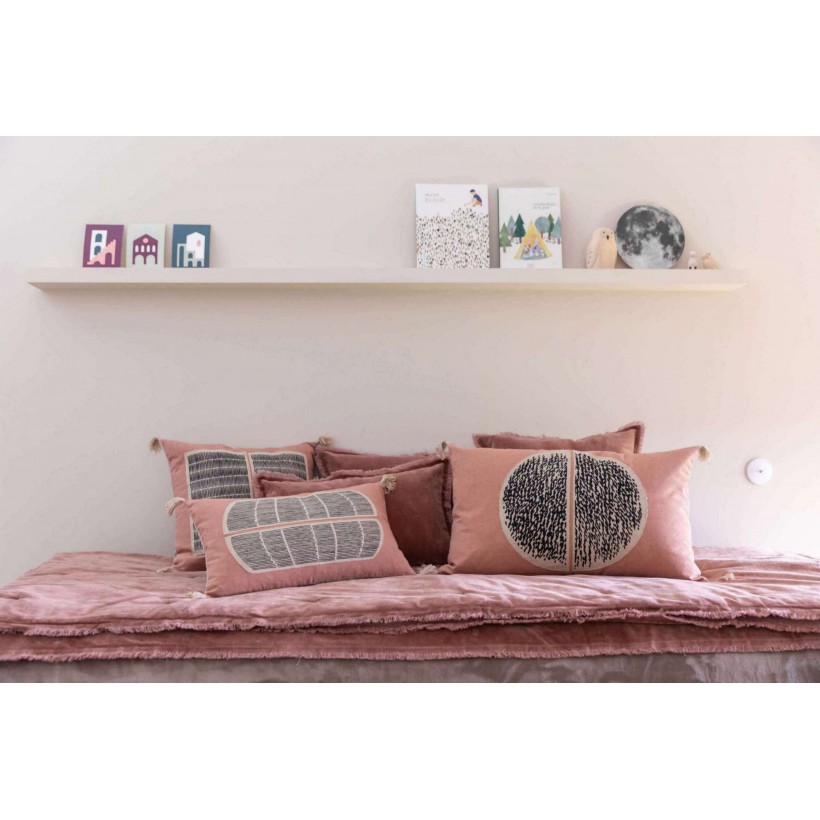 ΜΑΞΙΛΑΡΙ VIVARAISE FARA  BOIS DE ROSE 30×50 100% ΒΑΜΒΑΚΕΡΟ ΒΕΛΟΥΔΟ