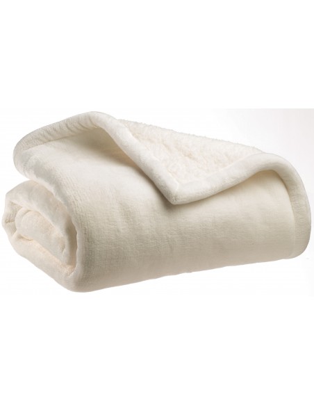 SOFA BLANKET VIVARAISE MICHKA NEIGE 130X160 100%POLYESTER