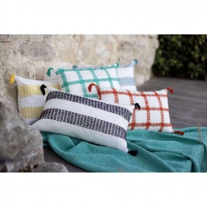 CUSHION VIVARAISE DIANA CARREAUX LAGON 45x45 55% COTTON 45%LINEN 2