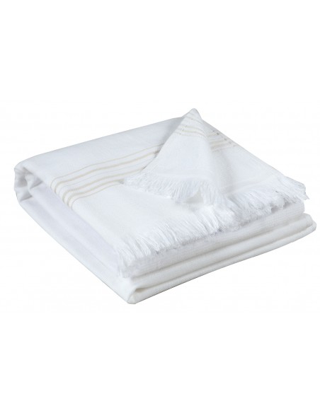 BEACH TOWEL VIVARAISE CANCUN NEIGE 90x180 100% COTTON