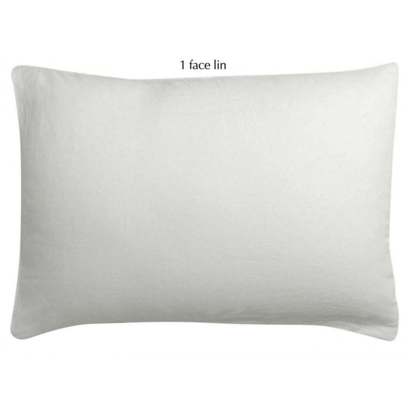 PILLOW CASE VIVARAISE LINCO BLANC 50x75  FRONTSIDE 100% LINEN BACKSIDE 100% COTTON