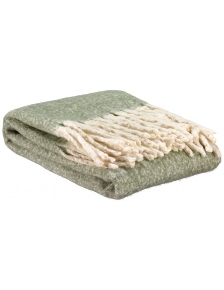 THROW VIVARAISE ISABEL UNI VERT DE GRIS 130x160 100% RECYCLED POLYESTER