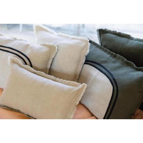 ΜΑΞΙΛΑΡΙ VIVARAISE LALY BICOLORE OLIVE  40x65 50% ΛΙΝΟ 50% ΒΑΜΒΑΚΙ 2