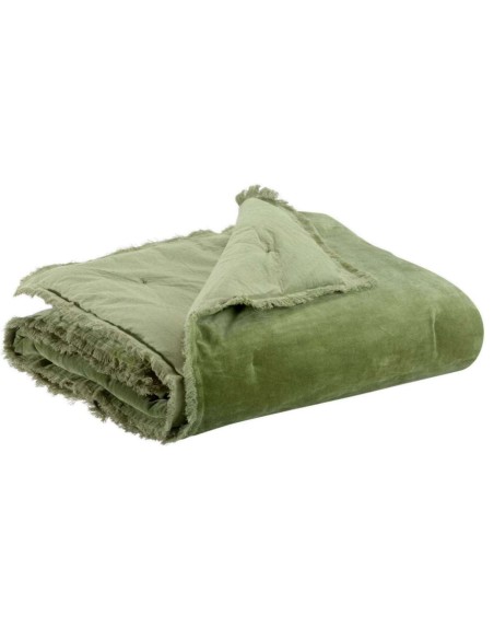 THROW VIVARAISE FARA  OLIVE 135X200 100% VELVET COTTON