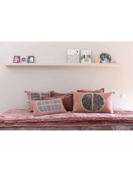 THROW VIVARAISE FARA BOIS DE ROSE 135X200 100% VELVET COTTON