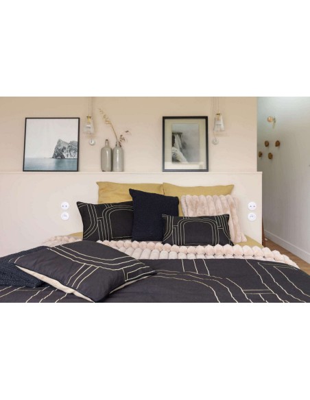 ΜΑΞΙΛΑΡΙ VIVARAISE JADEN CAVIAR 40x65 50% ΒΑΜΒΑΚΙ 50% ΛΙΝΟ