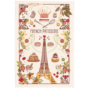 KITCHEN TOWEL WINKLER GASTRONOMIE ET VIN ECRU 48x72 100% COTTON