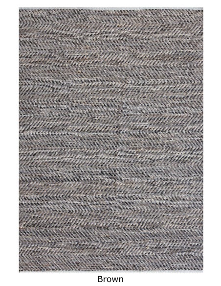RUG STABLES BROWN 160x230 50% LEATHER 50% COTTON