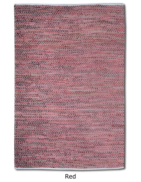 RUG STABLES RED 160x230 50% LEATHER 50% COTTON
