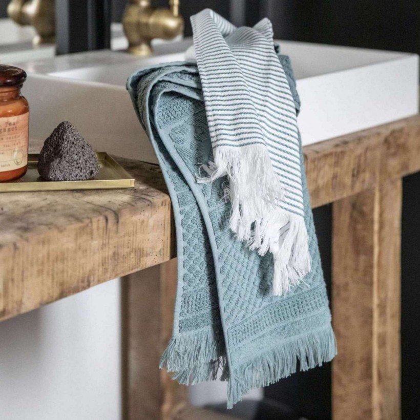 FACE TOWEL VIVARAISE ZOE VERT DE GRIS 50x100 100% COTTON