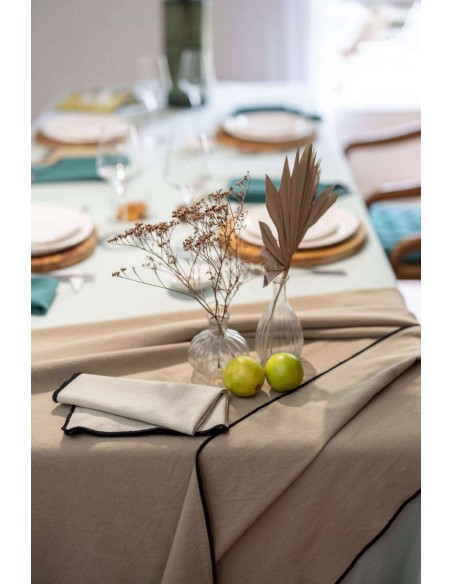 TABLECLOTH WINKLER GRACE CAMEL 140x140 100% COTTON