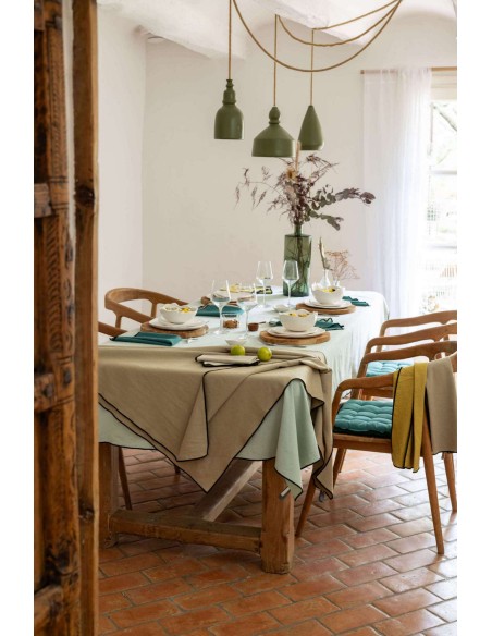 TABLECLOTH WINKLER GRACE CELADON 140x140 100% COTTON