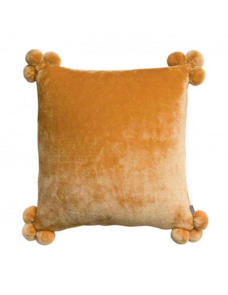 CUSHION VIVARAISE TENDER POMPONS OCRE  45×45 100% POLYESTER