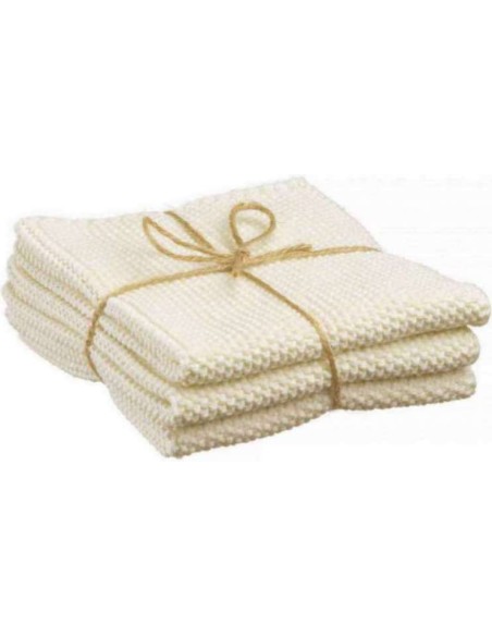ΠΕΤΣΕΤΑ ΚΟΥΖΙΝΑΣ WINKLER IZAN ECRU 25x25 SET OF 3 80% ΒΑΜΒΑΚΙ 20%POLYESTER