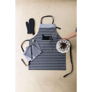 KITCHEN APRON WINKLER TILIO NOIR GRIS 72x90 80%RECYCLED COTTON 20%POLYESTER 2
