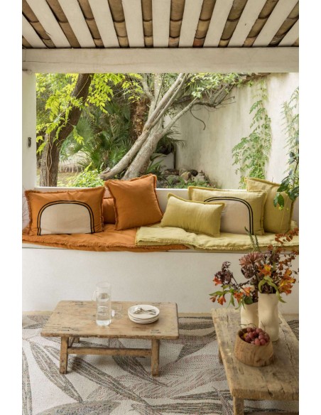 CUSHION VIVARAISE LALY BICOLORE CUIVRE 40x65 50% LINEN 50% COTTON