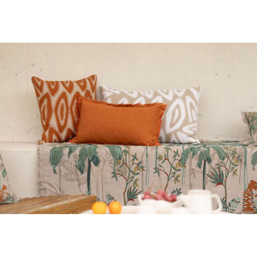 HANDMADE CUSHION VIVARAISE LEYA NEIGE 30x50 100% COTTON