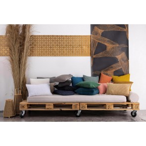 BED COVER VIVARAISE MAIA CARBONE 260x260 100% RECYCLED COTTON 2
