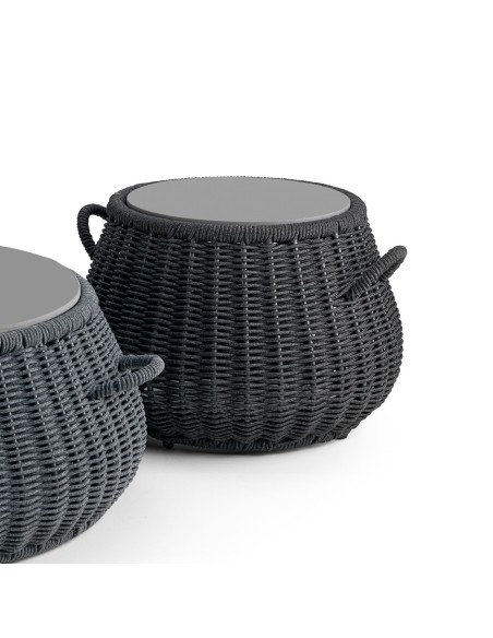 TABLE ISTRO S 04 DARK GREY WITH BLACK CERAMIC TOP 60x40CM