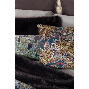HANDMADE CUSHION VIVARAISE ARIANE PETROLE 45x45 100% VELVET COTTON 2