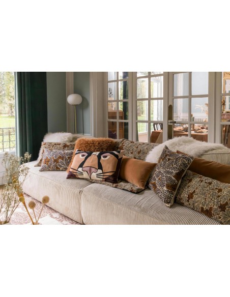 HANDMADE CUSHION VIVARAISE ARIANE ROUILLE 45x45 100% VELVET COTTON