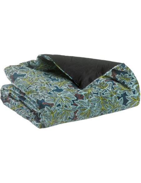 THROW VIVARAISE ARIANE PETROLE 135x200 100% VELVET COTTON