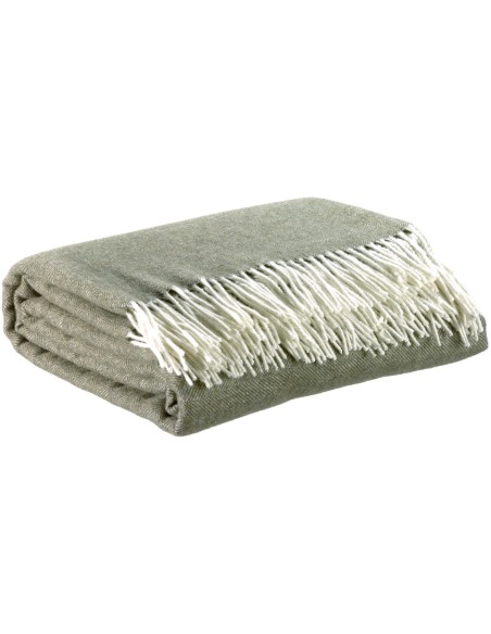 THROW CARINA VIVARAISE OLIVE 130x190 90%MERINO WOOL 10%CASHMER
