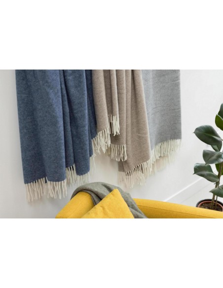 THROW CARINA VIVARAISE OLIVE 130x190 90%MERINO WOOL 10%CASHMER