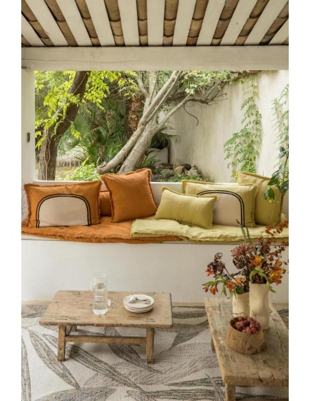 SOFA RUNNER VIVARAISE LALY GOLD 85x200 50% LINEN 50% COTTON