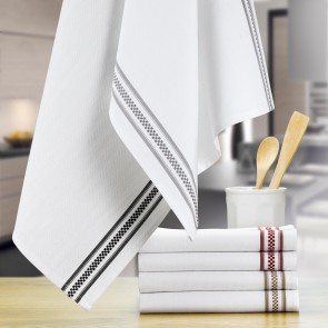 ΠΕΤΣΕΤΑ ΚΟΥΖΙΝΑΣ WINKLER BANDE DAMIER ROUGE 50x70 100% ΒΑΜΒΑΚΙ 2