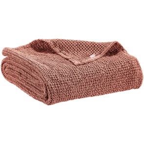 THROW VIVARAISE MAIA TERRACOTTA 180x260 100% RECYCLED COTTON