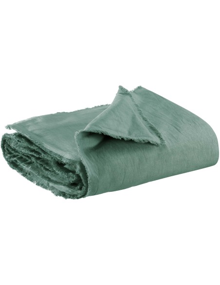SOFA RUNNER VIVARAISE LALY PRUSSE 85x200 50% LINEN 50% COTTON