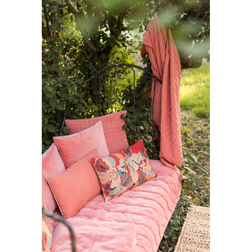 HANDMADE CUSHION VIVARAISE DORI PAPAYE 45x45 100% COTTON