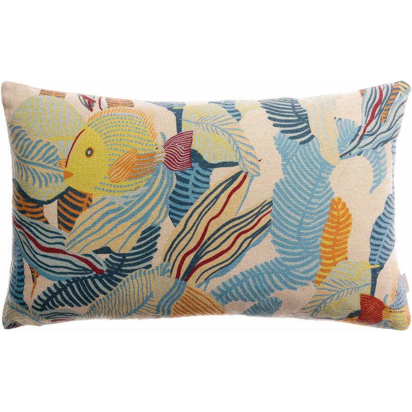 CUSHION VIVARAISE DORI LAGON 30x50 IMPRIME 55% LINEN 45% COTTON