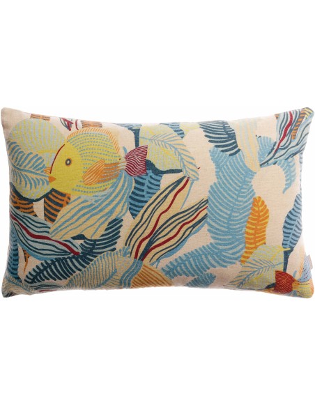 CUSHION VIVARAISE DORI LAGON 30x50 IMPRIME 55% LINEN 45% COTTON