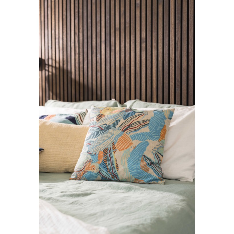 CUSHION VIVARAISE DORI LAGON 30x50 IMPRIME 55% LINEN 45% COTTON