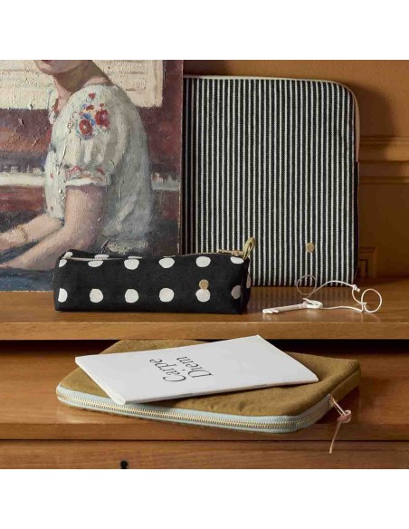 PENCIL CASE LA CERISE MIA CAVIAR ORGANIC COTTON