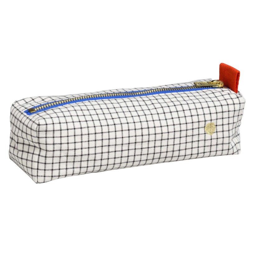 PENCIL CASE LA CERISE STYLO BLUE ORGANIC COTTON
