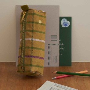 PENCIL CASE LA CERISE SCOTTY MARRON ORGANIC COTTON 2