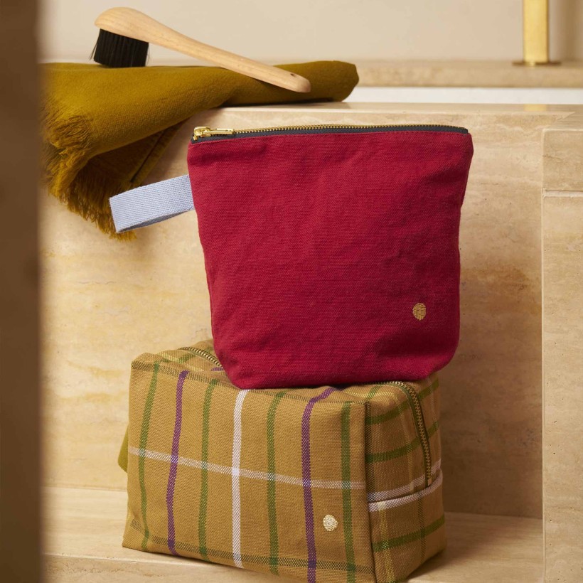 TOILETRY BAG LA CERISE IONA CHERRY 22x18 ORGANIC COTTON
