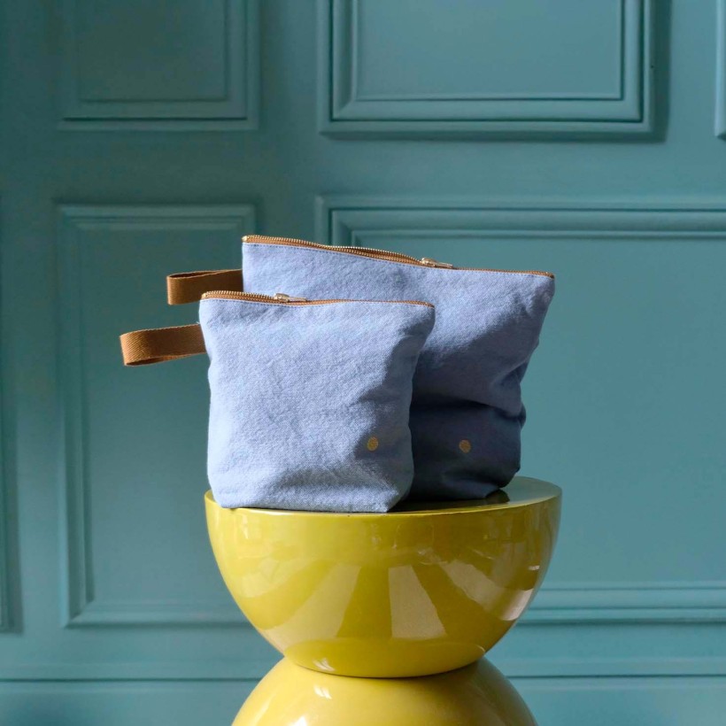 TOILETRY BAG LA CERISE IONA BLUETIFUL 28x23 ORGANIC COTTON