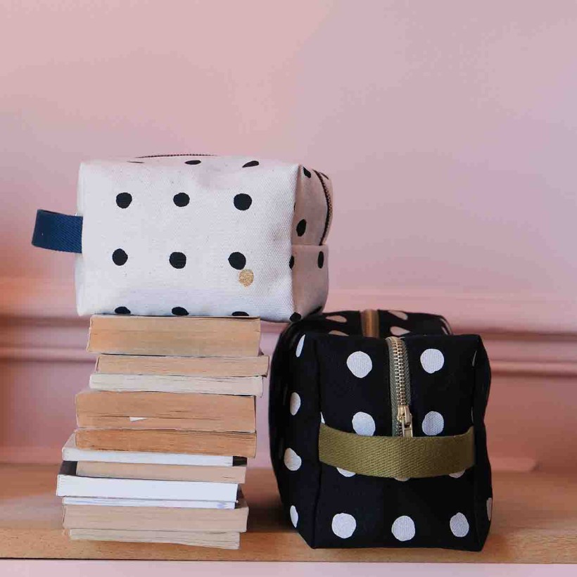 TOILETRY BAG LA CERISE CUBE MIO 15.50x10 ORGANIC COTTON