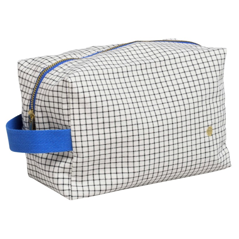TOILETRY BAG LA CERISE CUBE STYLO BLEU 22x14 ORGANIC COTTON